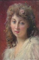 Appraisal: Konstantin Egorovich Makovsky Russian - Portrait of a young woman