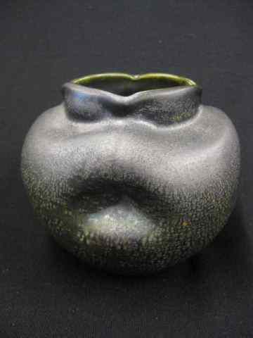 Appraisal: Austria Art Pottery Vase iridescent glaze pinch decor '' tall