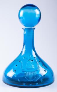 Appraisal: Freedom For Our Ship Decanter Cobalt blue decanter with a