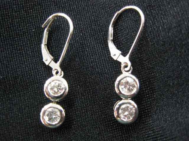 Appraisal: Diamond Earrings four round diamonds totaling carat in k white