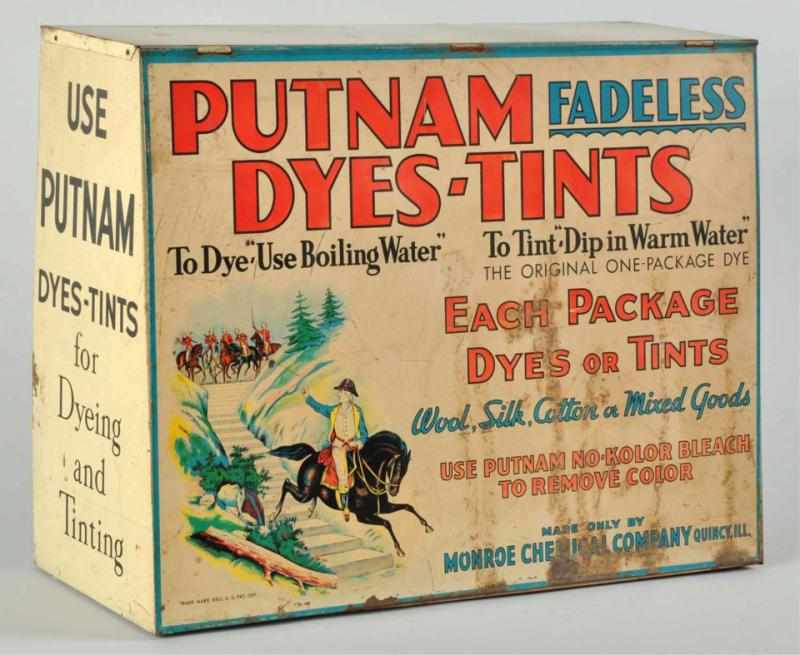 Appraisal: Tin Putnam Dyes Cabinet Description Nice image of Washington riding