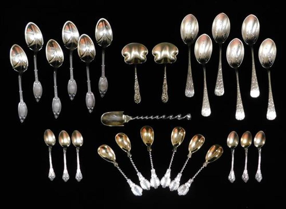 Appraisal: AMERICAN SILVER Gold washed sterling spoons by William Gale Son