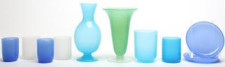 Appraisal: Vintage Opaline Glass Articles Comprising six variously-sized cups two small