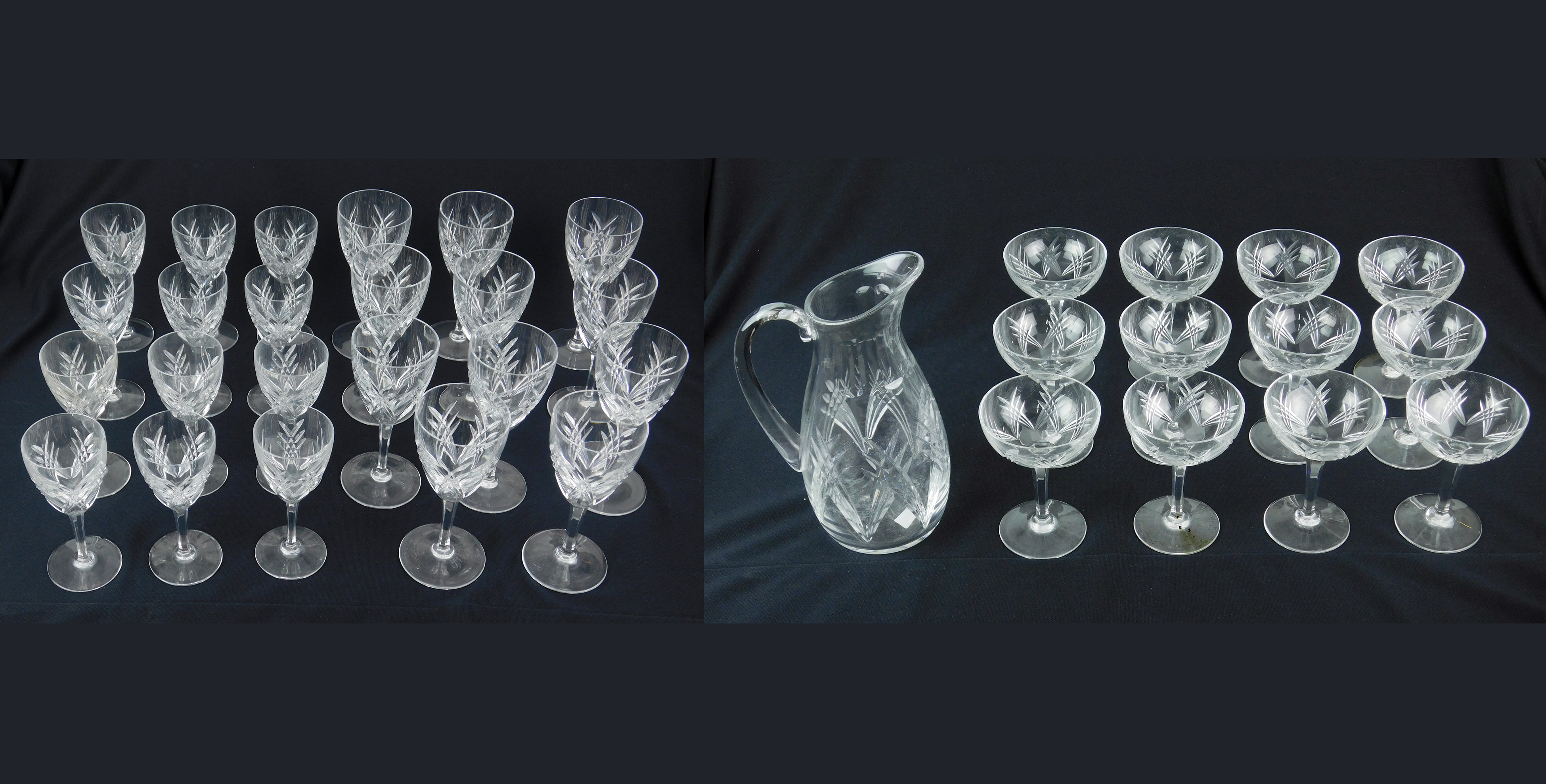 Appraisal: Set of Baccarat crystal stemware Auvergne perigold pattern pcs -