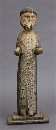 Appraisal: SPANISH COLONIAL SANTOS FIGURE OF A BEARDED MONK Facing forward