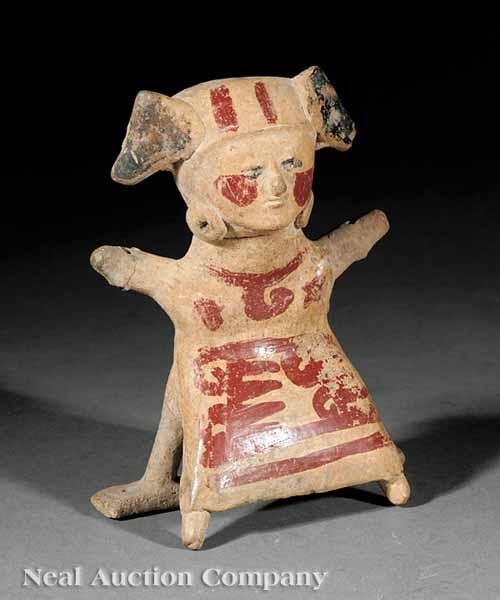 Appraisal: A Veracruz Painted Pottery Figure of a Swinging Female c