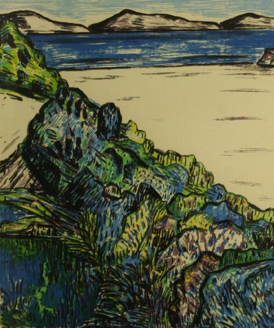 Appraisal: Jeffrey Makin born Wilsons Promontory silkscreen print signed and dated