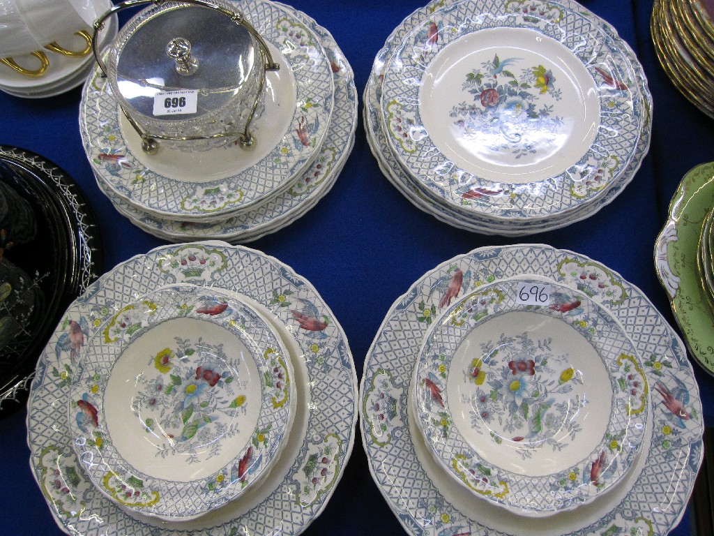 Appraisal: Masons ironstone plates and bowls and a cut glass preserve