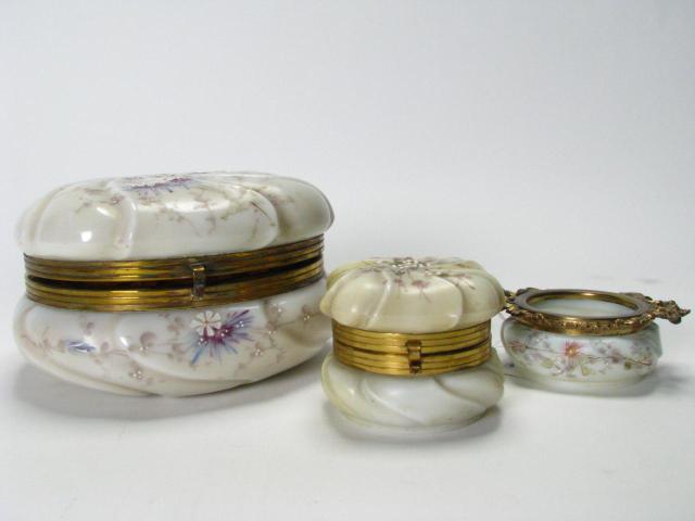 Appraisal: Three Wavecrest Dresser Items including a '' x '' lidded