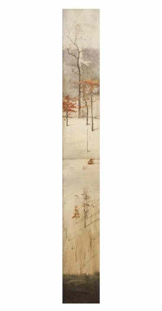 Appraisal: Artist Unknown th century Winter Landscape oil on board signed