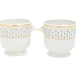 Appraisal: A Pair of Limoges Porcelain Cache Pots each with transfer-printed