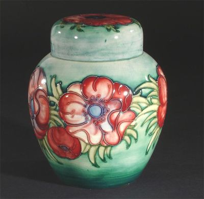 Appraisal: Anemone' a Moorcroft Pottery ginger jar and cover painted in