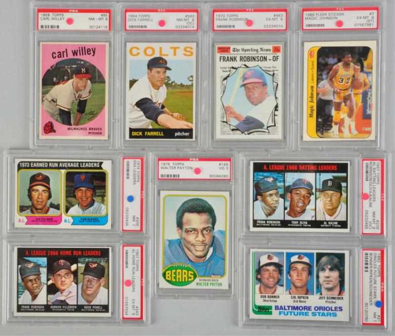 Appraisal: Lot of PSA Graded Vintage Sports Cards Description Includes Walter