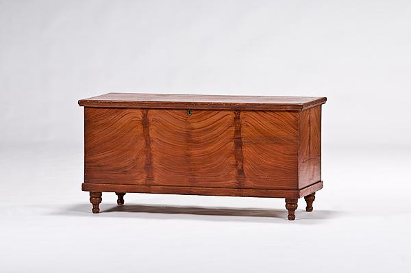 Appraisal: DECORATED BLANKET CHEST American ca - A pine and poplar