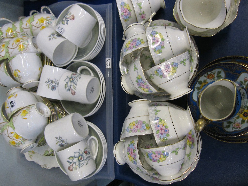 Appraisal: Lot comprising two trays of teawares to include Royal Albert