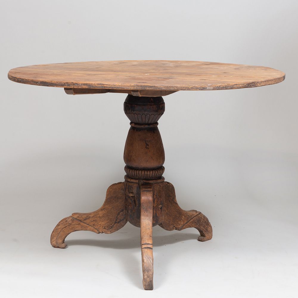 Appraisal: Rustic Wooden Center Table x ft in diam Michael Trapp