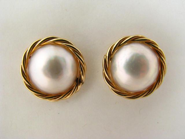 Appraisal: K yellow gold pearl earrings MSRP sku