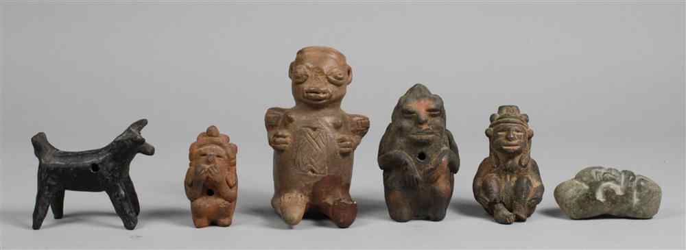 Appraisal: SIX PRE-COLOMBIAN FIGURES