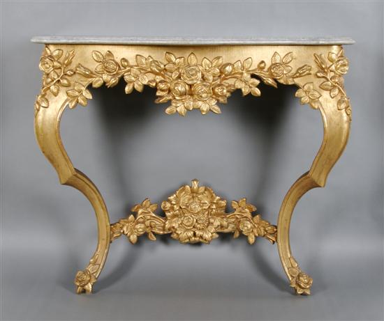 Appraisal: A Victorian Giltwood Console Table Height x width x depth