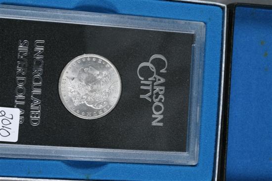 Appraisal: CARSON CITY SILVER DOLLAR Comes in the original GSA box