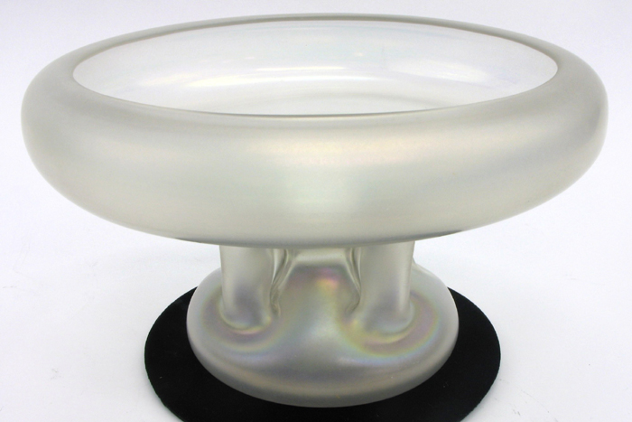 Appraisal: VERRE DE SOIE GLASS OF SILK STEUBEN art glass compote