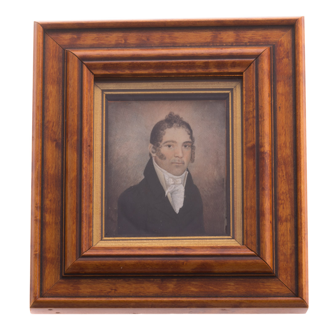 Appraisal: American School Portrait of Eleazar Huntington circa miniature portrait of