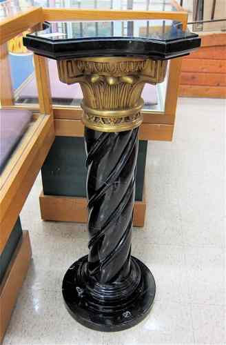 Appraisal: ORMOLU AND BLACK PORFIDO MARBLE PEDESTAL having a cruciform marble