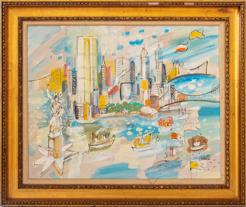 Appraisal: CHARLES COBELLE NEW YORK CITY VIEW OIL ON CANVAS Charles