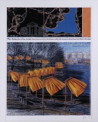 Appraisal: CHRISTO b THE GATES CENTRAL PARK PROJECT Photolithograph in color