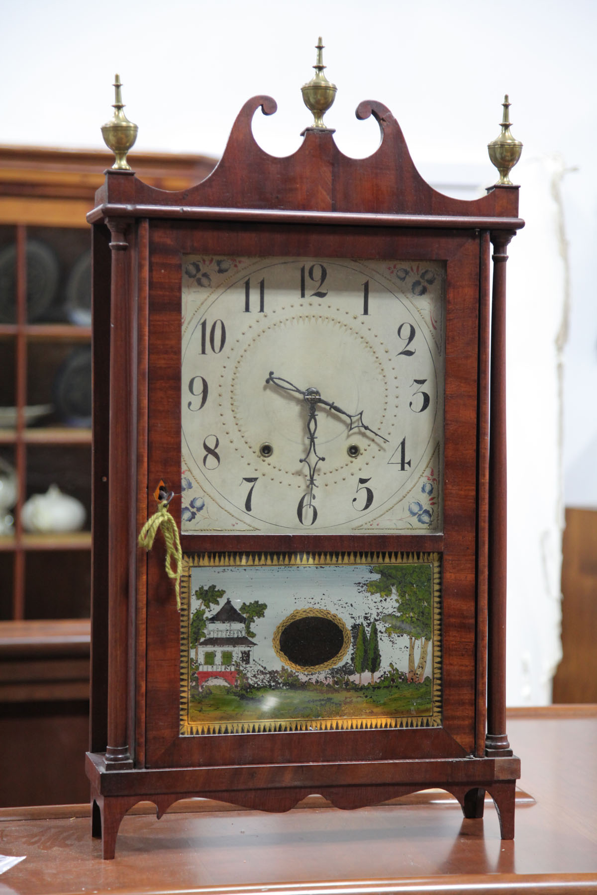 Appraisal: ELI TERRY PILLAR AND SCROLL CLOCK Conneticut early th century