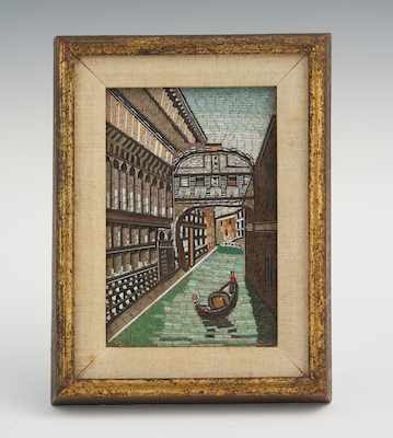 Appraisal: An Italian Micromosaic Plaque Venetian canal scene micromosaic plaque apprx