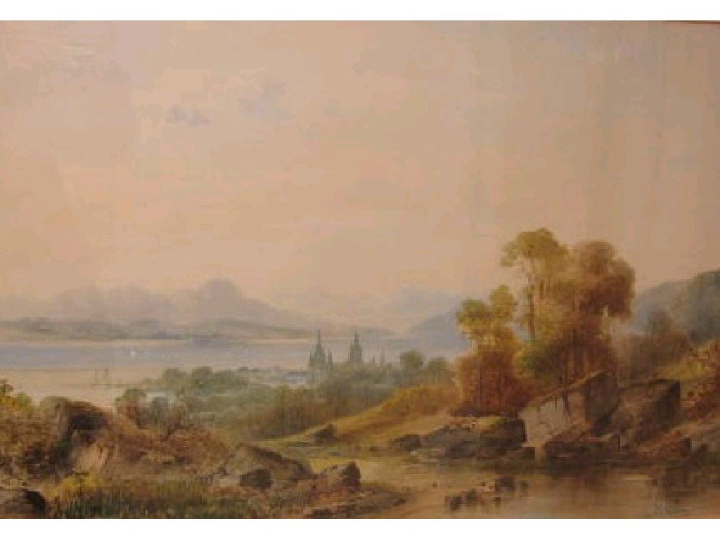 Appraisal: EMILE A KRAUSE A scene on the Rhine signed watercolour