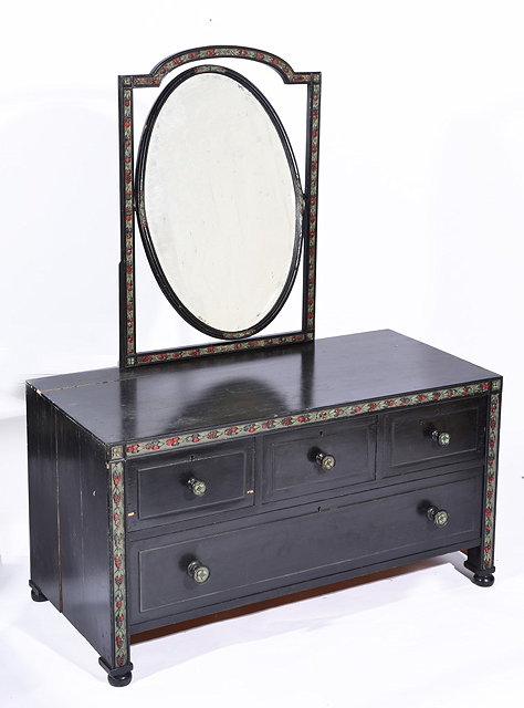 Appraisal: A S HEALS COMPACTUM WARDROBE and dressing table with painted