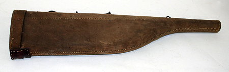 Appraisal: AN OLD CANVAS COVERED SHOULDER OF MUTTON GUN CASE cm