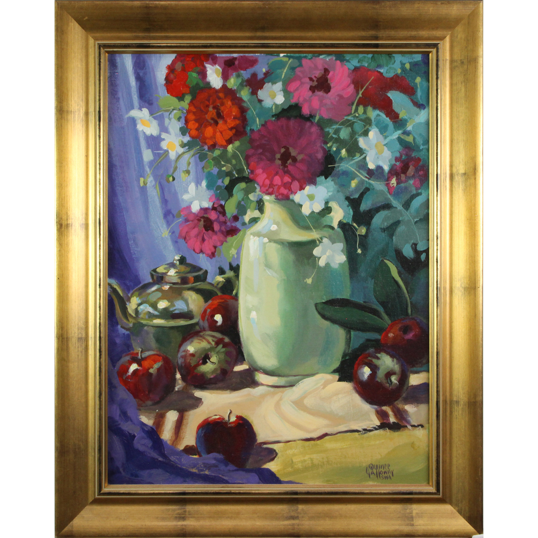 Appraisal: PAINTING QUINCE GALLOWAY Quince Galloway American - Bouquet with Apples