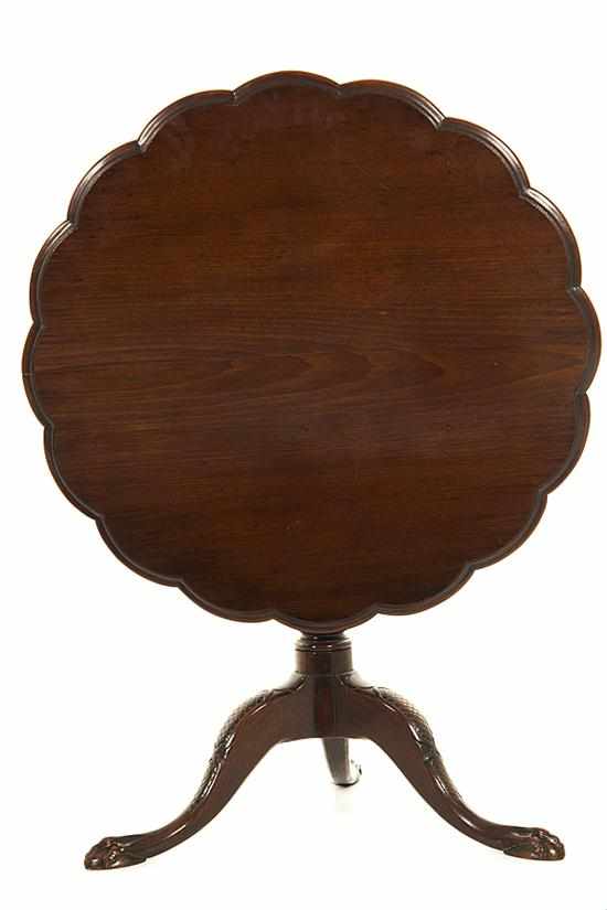 Appraisal: George III Chippendale carved mahogany tea table possibly Irish th