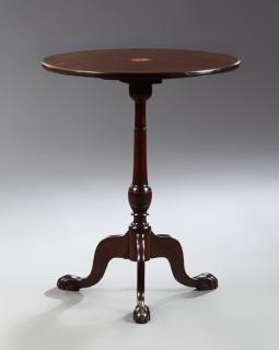 Appraisal: George III Inlaid Mahogany Tripod Table late th c the