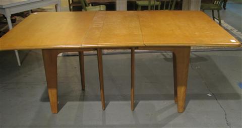 Appraisal: HEYWOOD WAKEFIELD DROP LEAF TABLE Branded Heywood Wakefield the blonde