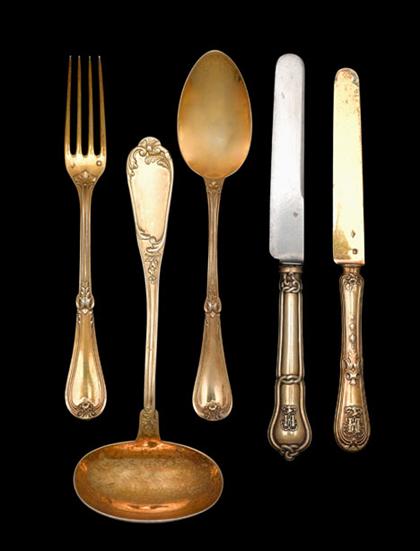 Appraisal: Assembled French silver gilt dessert service various makers th century