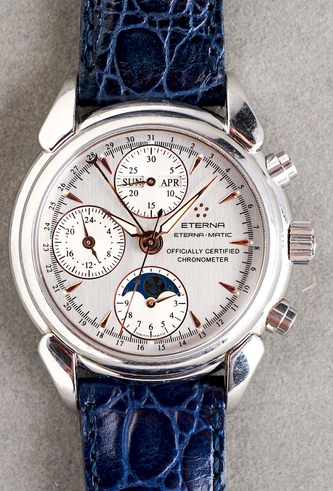 Appraisal: Eterna Chronometer Stainless Steel Date Watch Eterna chronometer stainless steel