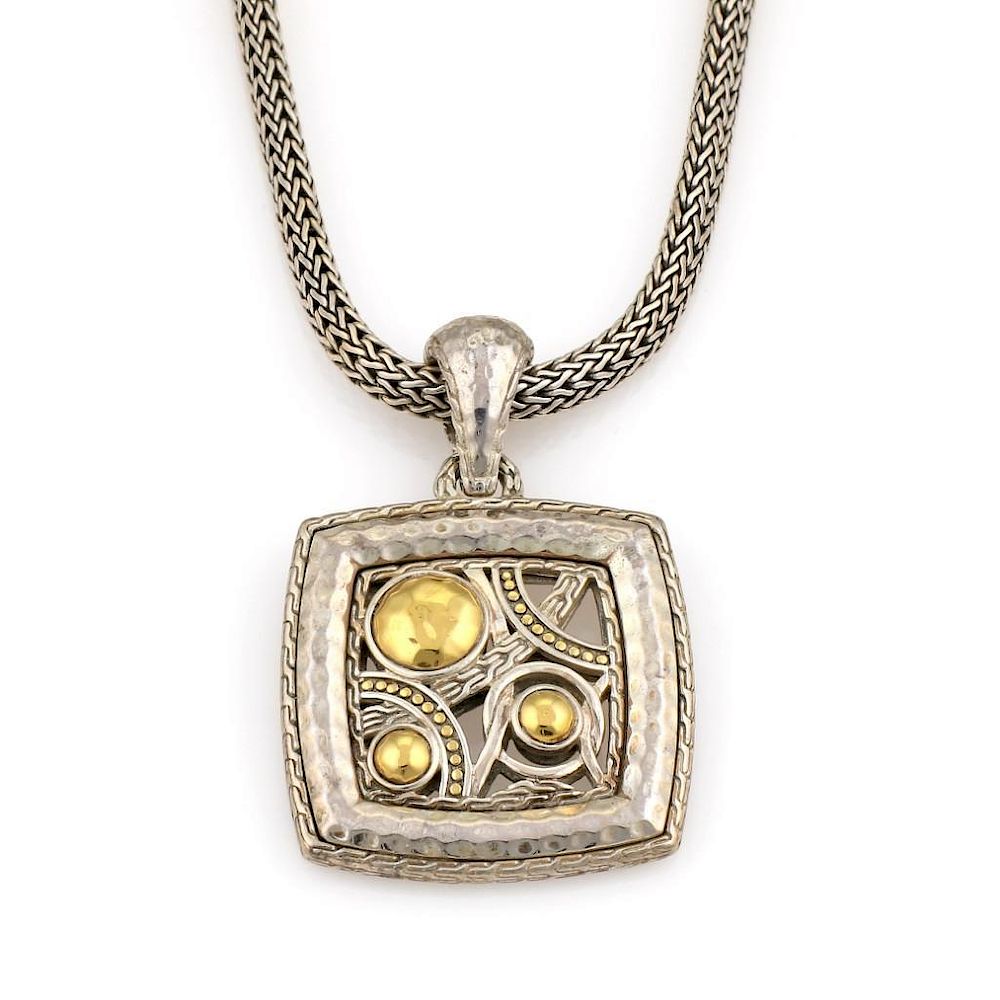 Appraisal: John Hardy Palu Bulan Sterling Silver K Yellow Gold Pendant