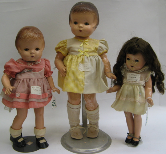 Appraisal: THREE EFFANBEE PATSY FAMILY GIRL DOLLS all composition Patsy-Ann in