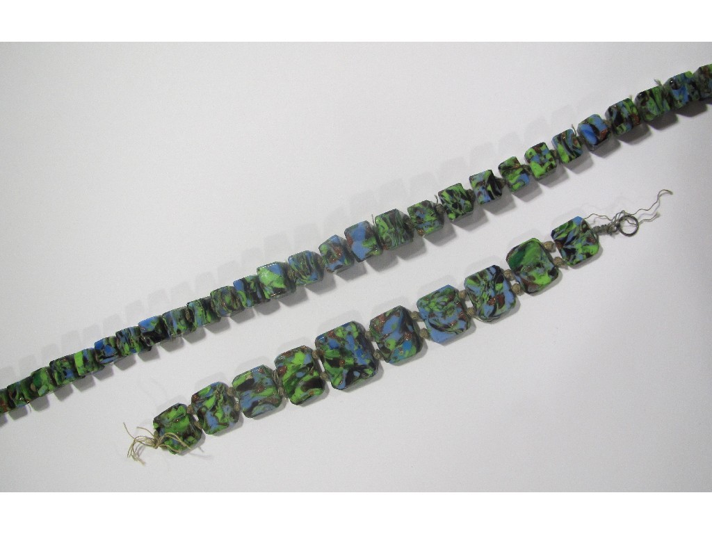 Appraisal: Italian glass vari colour glass beads in green blue black