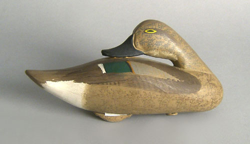 Appraisal: Harry Jobes green wing teal duck decoy signed l