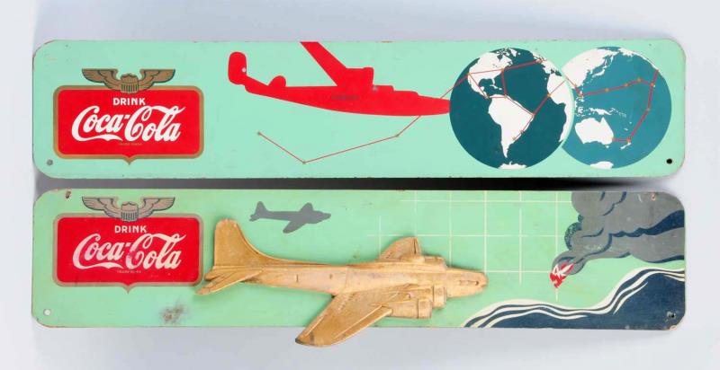 Appraisal: Lot Of 's Masonite Airplane Signs Featuring World War II