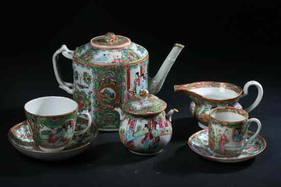 Appraisal: PIECES CHINESE ROSE MEDALLION AND ROSE CANTON PORCELAIN ASSEMBLED TEA