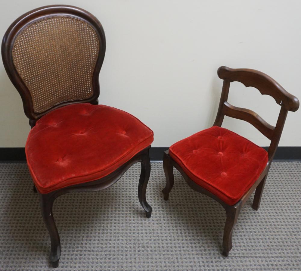 Appraisal: Victorian Rosewood Cane Seat Youth Chair and Side Chair