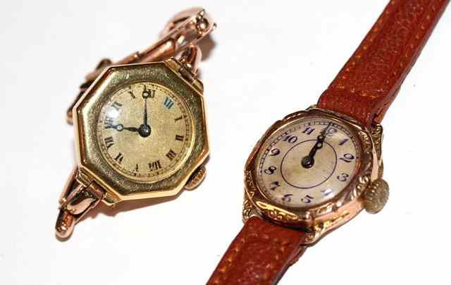 Appraisal: A LADIES CT GOLD WRIST WATCH hexagonal shaped with gilt