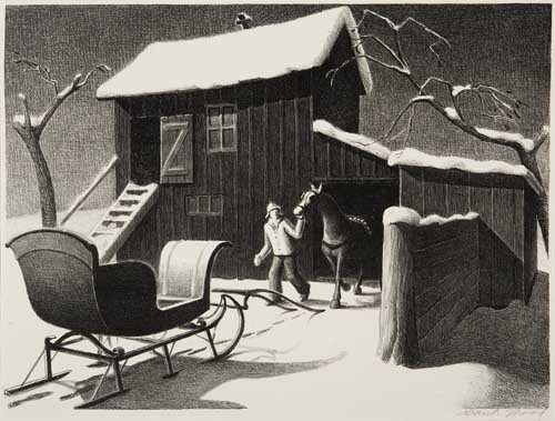 Appraisal: GRANT WOOD December Afternoon Lithograph x mm x inches wide