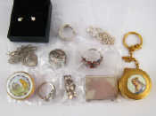 Appraisal: A mixed lot comprising white metal tests silver and costume